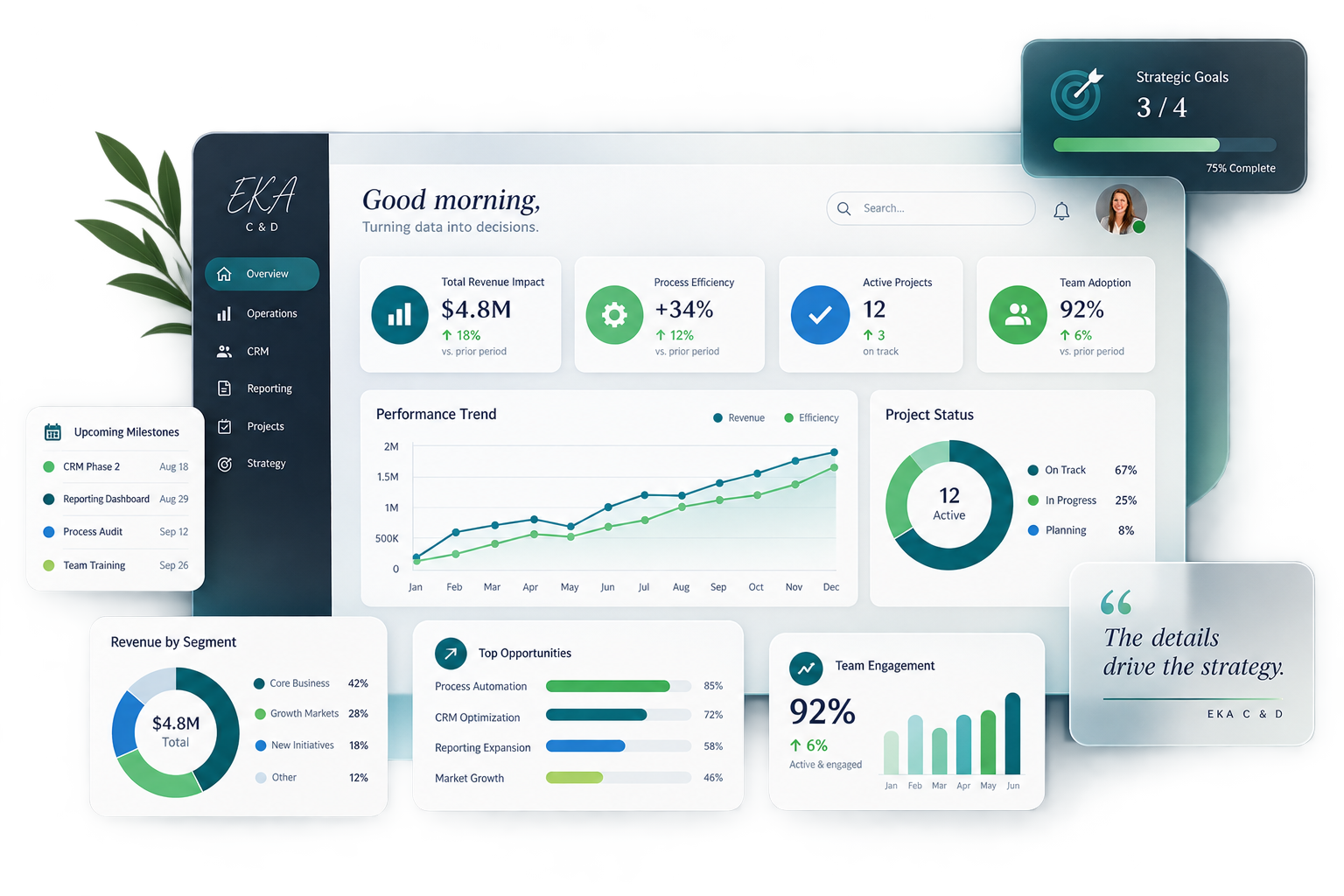 Executive analytics dashboard illustration